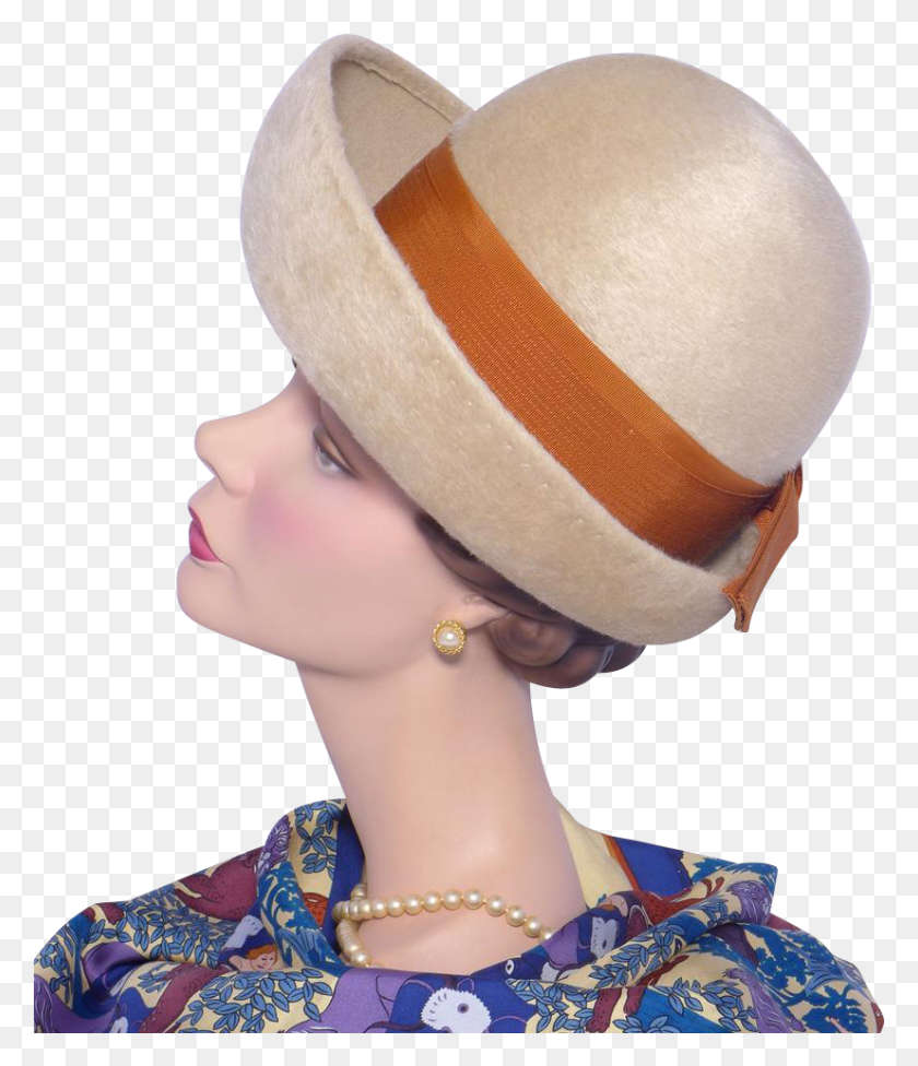 826x971 Vintage 1960s Beige Fur Felt Breton Hat By Winner Original Cowboy Hat, Clothing, Apparel, Person HD PNG Download