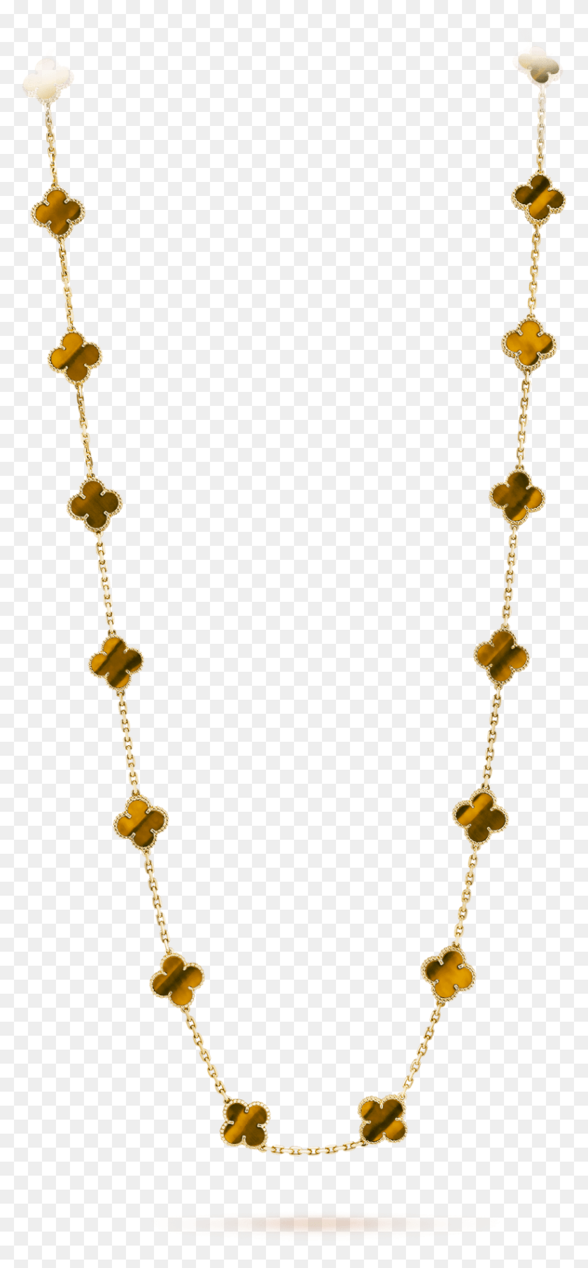 821x1845 Vintage Alhambra Long Necklace 20 Motifs Chain, Gold, Accessories, Accessory HD PNG Download