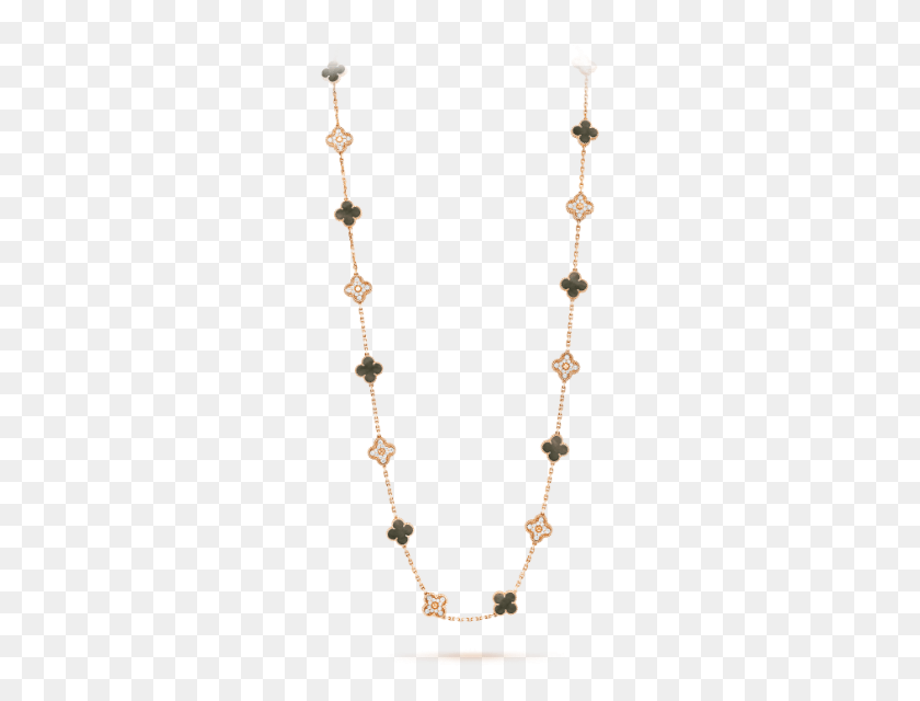 257x580 Vintage Alhambra Long Necklace 20 Motifs Necklace, Accessories, Accessory, Jewelry HD PNG Download