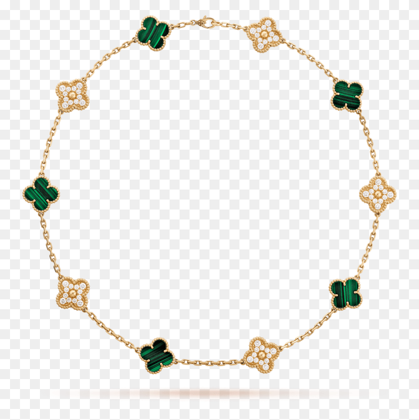 1799x1804 Vintage Alhambra Necklace 10 Motifs Van Cleef Alhambra Necklace Black, Accessories, Accessory, Jewelry HD PNG Download