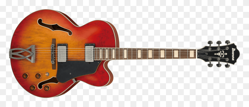 2240x863 Vintage Amber Burst Low Gloss Ibanez Artcore, Guitar, Leisure Activities, Musical Instrument HD PNG Download