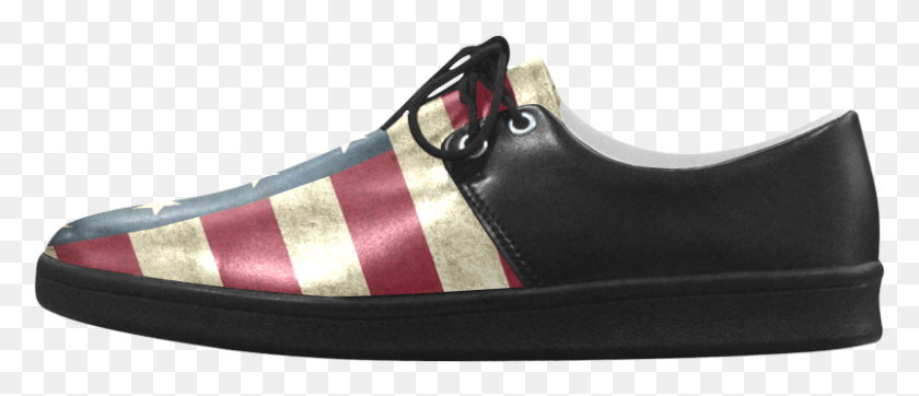 803x311 Descargar Png Bandera Americana De La Vendimia Brogue Con Cordones De Los Hombres Zapatos Resbalón En El Zapato, Ropa, Vestimenta, Calzado Hd Png