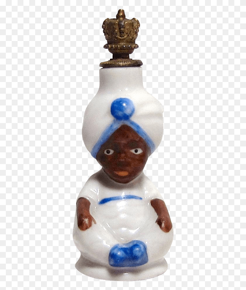347x930 Vintage Arabian Genie German Crown Top Figural Perfume Figurine, Head, Snowman, Winter HD PNG Download