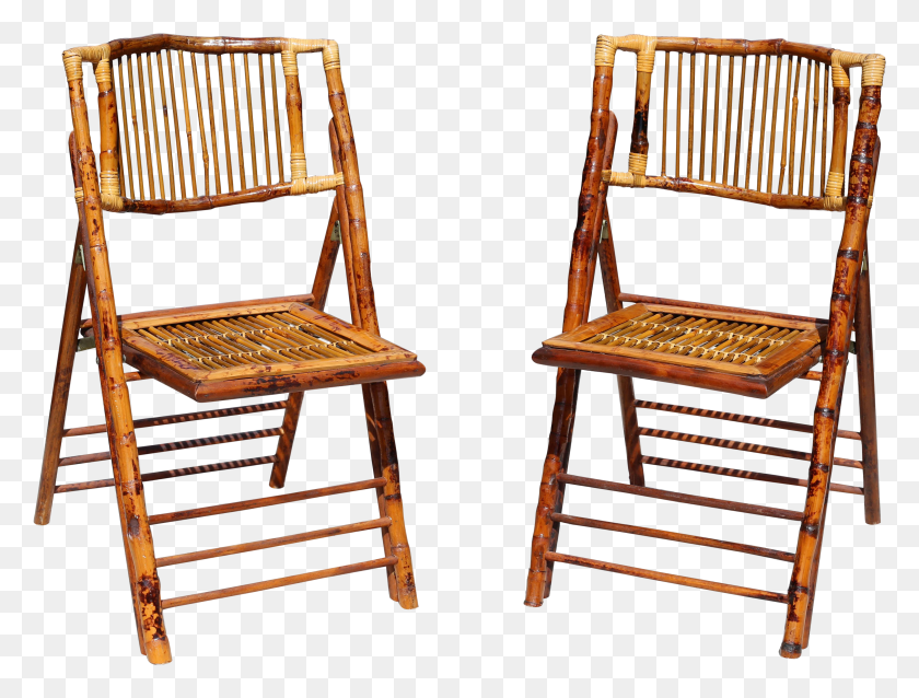 3722x2761 Vintage Bamboo And Tortoise Rattan Folding Chairs On Chair HD PNG Download