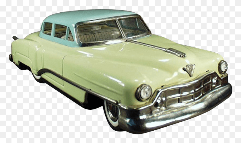 834x469 Vintage Battery Operated Tin Cadillac Toy Car Antique Car, Vehicle, Transportation, Automobile HD PNG Download