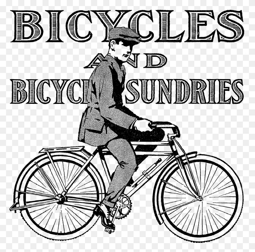 1519x1499 Vintage Bike Ad Image Bicycle Vintage, Person, Human, Vehicle HD PNG Download