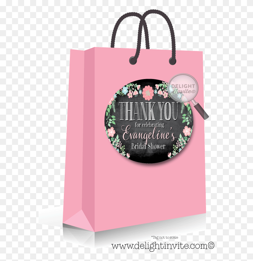 585x805 Vintage Chalkboard Floral Bridal Shower Favor Tags Greeting Card, Shopping Bag, Bag, Tote Bag HD PNG Download