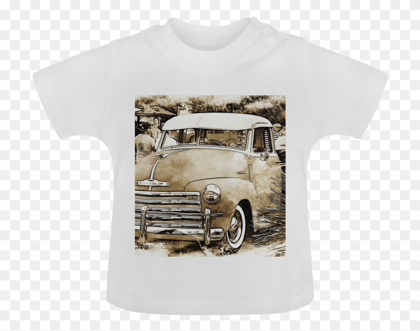 714x601 Vintage Chevrolet Chevy Truck Baby Classic T Shirt Borgward Isabella, Clothing, Apparel, Car HD PNG Download