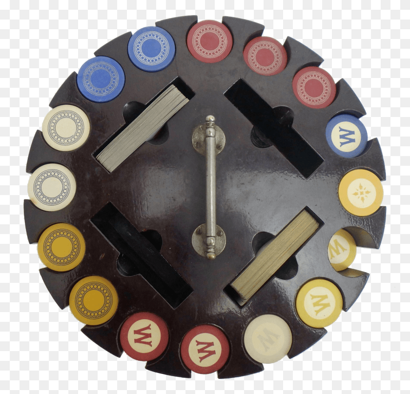 1760x1690 Vintage Clay Poker Chip Set With Revolving Case 405 Die Set, Clock, Analog Clock, Cross HD PNG Download