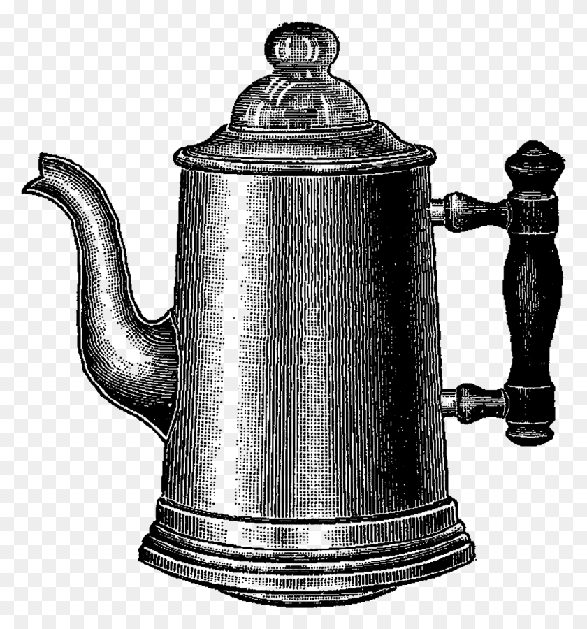 1344x1449 Vintage Coffee Pot Clip Art Clip Art, Outdoors, Nature, Astronomy HD PNG Download