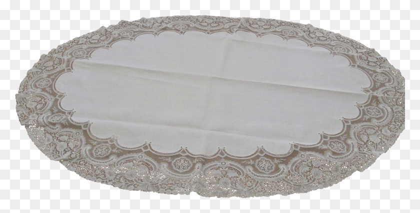 2030x957 Vintage Cream Oval Needle And Bobbin Lace Tablecloth Placemat, Rug, Linen, Home Decor HD PNG Download