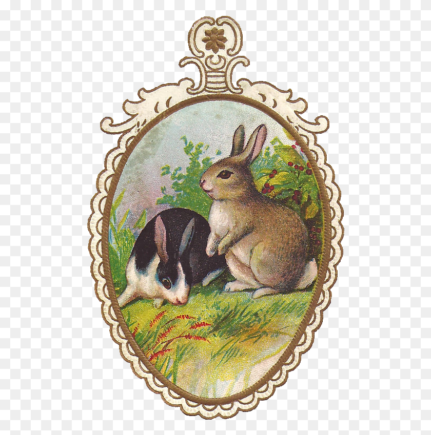 502x789 Винтажная Пасха Бесплатная Пасха, Млекопитающее, Животное, Кролик Hd Png Скачать