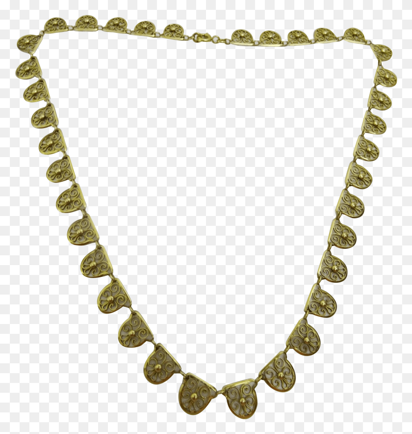 1780x1881 Vintage Elegant French 18 Karat Gold Filigree Necklace Necklace, Bead Necklace, Bead, Jewelry Descargar Hd Png
