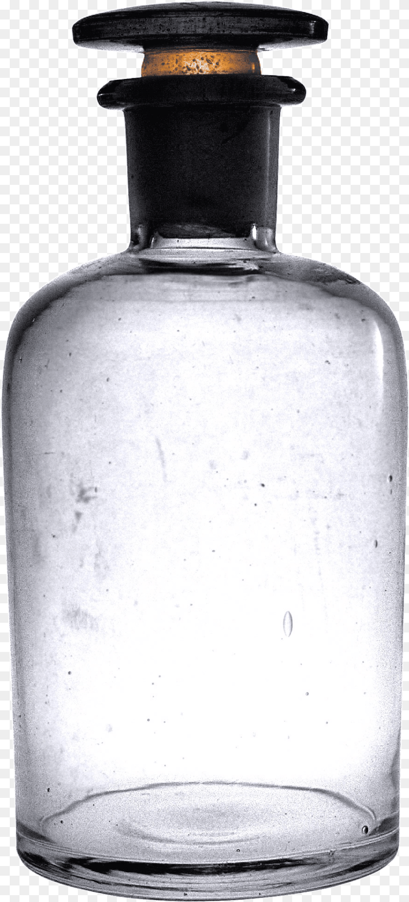 881x1944 Vintage Empty Bottle Transparent Stickpng Empty Bottle, Jar, Pottery, Vase, Glass Sticker PNG