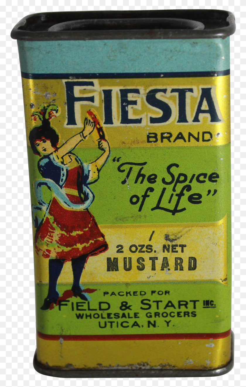 772x1263 Vintage Fiesta The Spice Of Life Mustard Spice Tin Cream Soda, Text, Person, Human HD PNG Download
