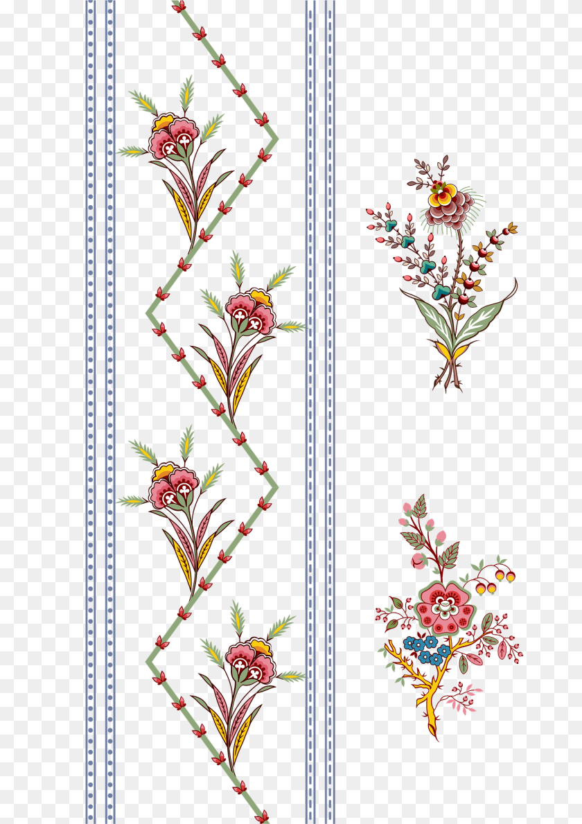 Vintage Flower Design Clipart, Embroidery, Pattern, Art, Floral Design PNG