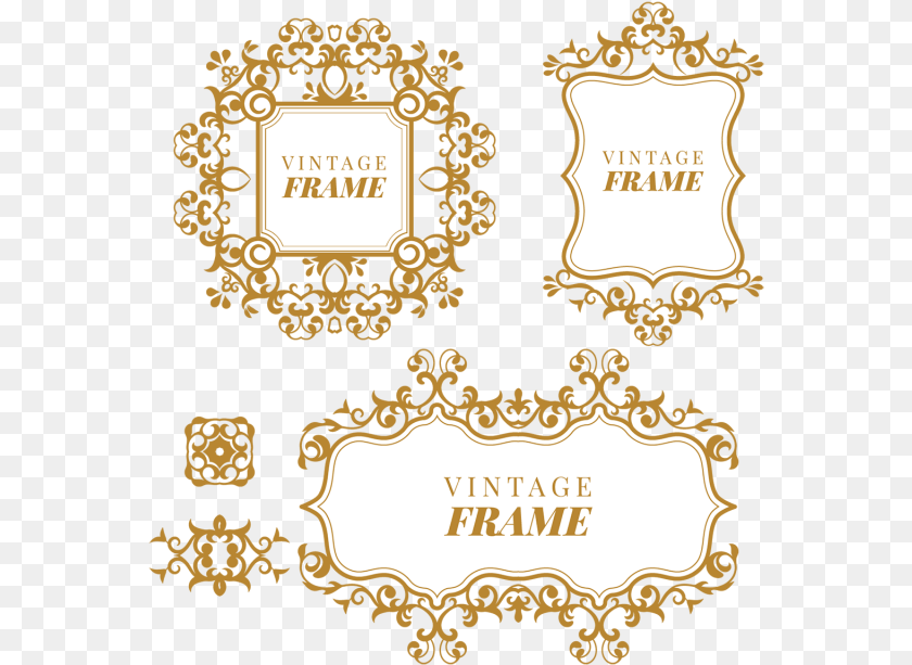 568x613 Vintage Frame Vector Label, Text Clipart PNG