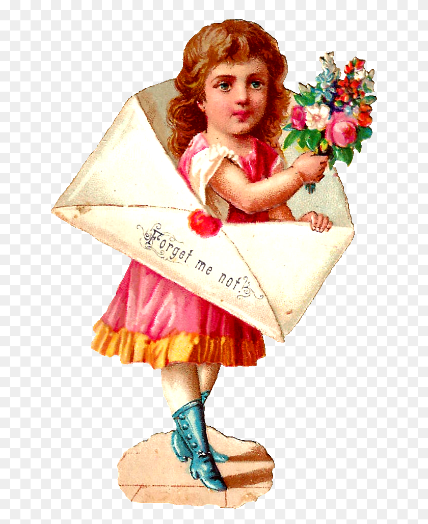 643x969 Vintage Girl Clip Art Girl, Plant, Person, Human HD PNG Download