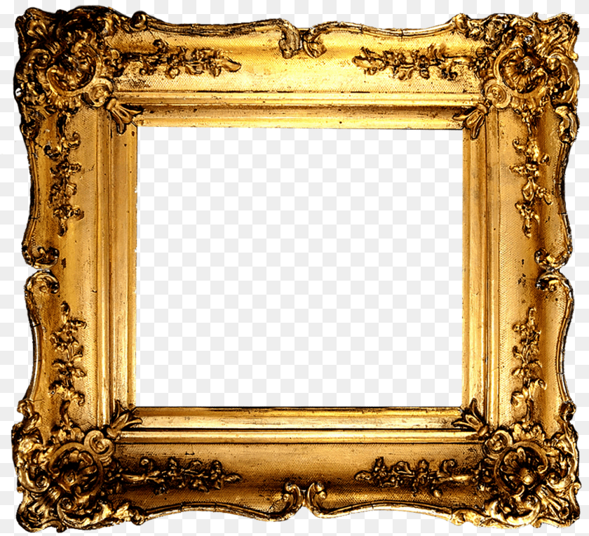 1600x1455 Vintage Gold Frame Transparent, Photography Sticker PNG