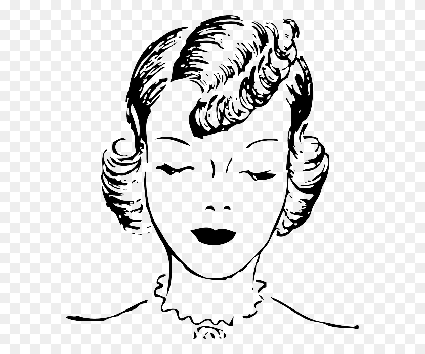 579x640 Vintage Hairstyle Clipart, Head, Face, Person HD PNG Download