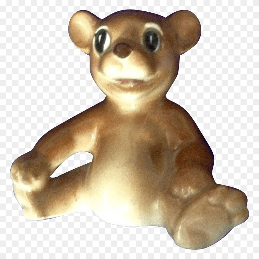 1162x1162 Vintage Happy Face Brown Bear Cub Sitting From Occupied Animal Figure, Figurine, Person, Human HD PNG Download