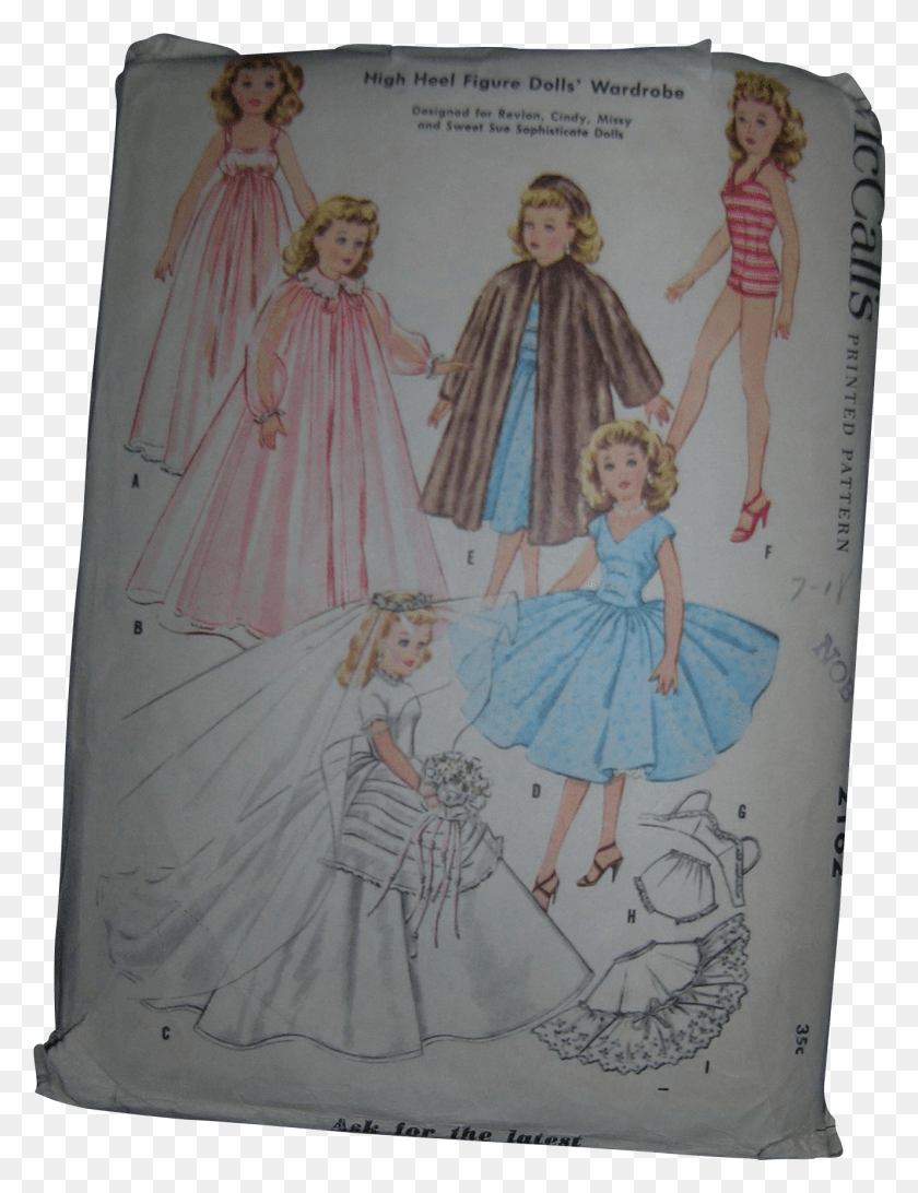 1326x1756 Vintage High Heel Fashion Doll Pattern Vintage Doll Dresses, Clothing, Apparel, Person HD PNG Download
