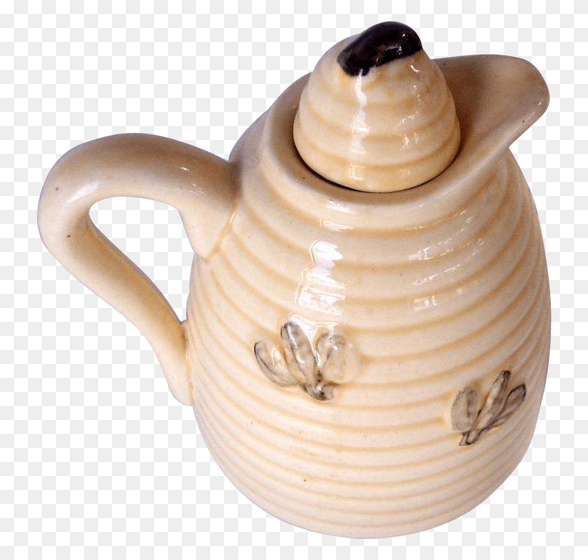 740x740 Vintage Honey Pot Beehive Pattern With Bees Glazed Teapot, Pottery, Jug, Water Jug HD PNG Download