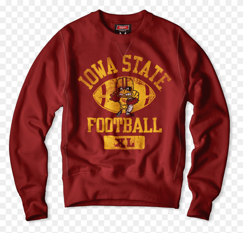 909x868 Vintage Iowa State University Cyclones Football Sweatshirt Long Sleeved T Shirt, Clothing, Apparel, Long Sleeve HD PNG Download