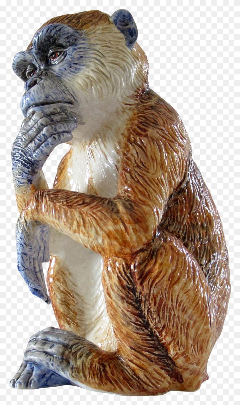 1678x2917 Vintage Italian Hand Painted Signed Majolica Monkey HD PNG Download
