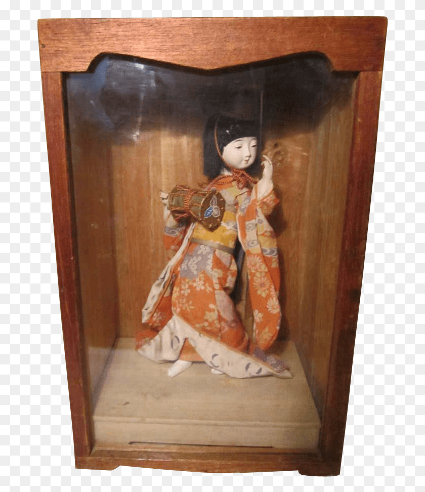 695x912 Vintage Japanese 1039 Geisha Girl Doll In Handmade Wood Japanese Dolls, Clothing, Apparel, Robe HD PNG Download