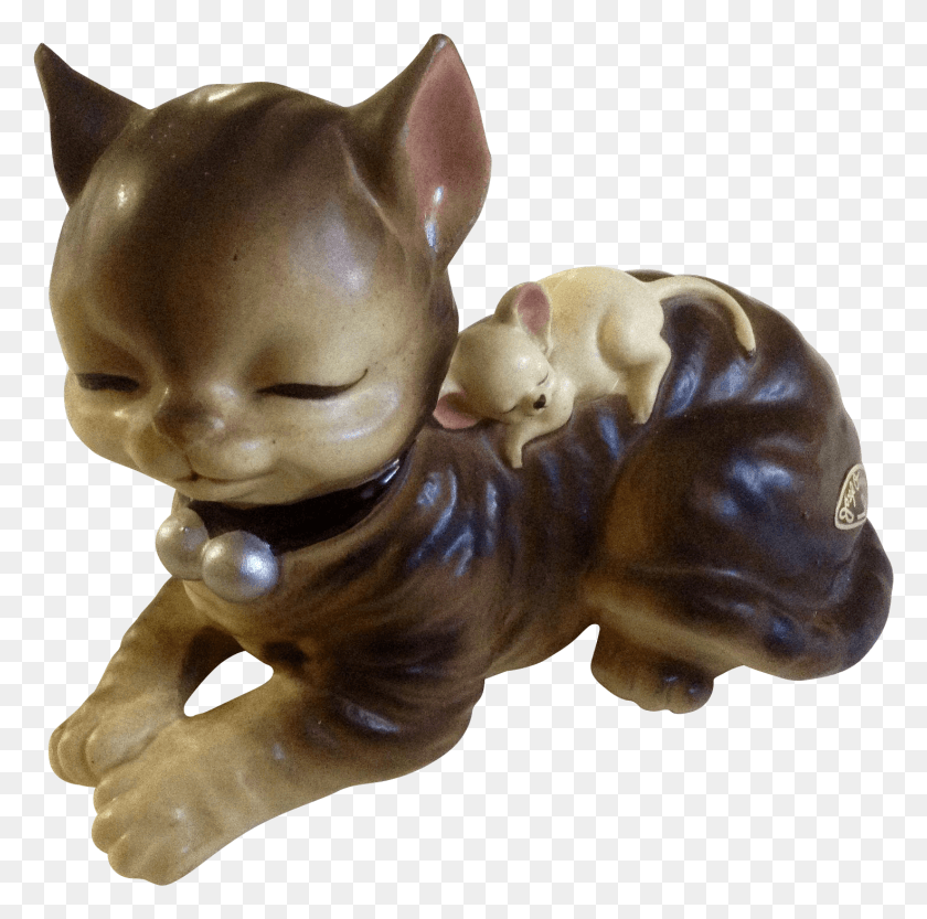 1470x1458 Descargar Png Josef Originals Adorable Sleeping Kitty Cat, Figurine, Toy, Head Hd Png
