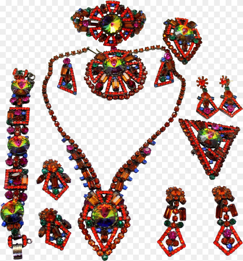 Vintage Juliana Set, Accessories, Earring, Jewelry, Necklace Clipart PNG