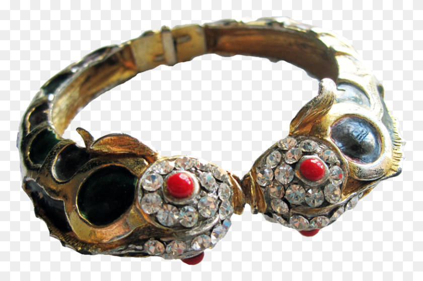 812x520 Vintage K J L Kenneth Jay Lane Double Fish Head Bracelet, Accessories, Accessory, Jewelry HD PNG Download