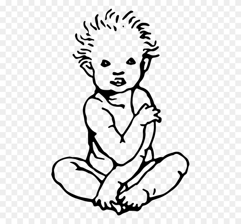 481x720 Vintage Line Drawing Sketch Baby Infant People Sketch, Gray, World Of Warcraft HD PNG Download