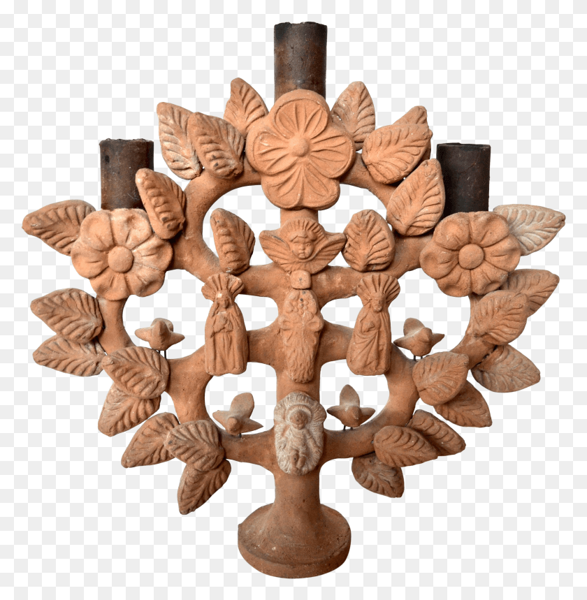 2808x2877 Vintage Mexican Ceramic Tree Of Life Candelabra Chandelier HD PNG Download