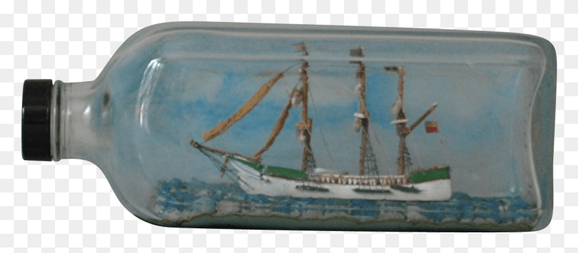 1201x475 Vintage Model Sailing Ship In A Bottle Windjammer, Watercraft, Vehicle, Transportation HD PNG Download