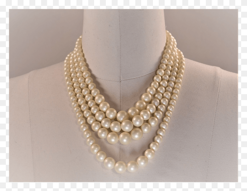 1281x968 Vintage Multi Strand White Faux Pearl Necklace Pearl, Jewelry, Accessories, Accessory HD PNG Download