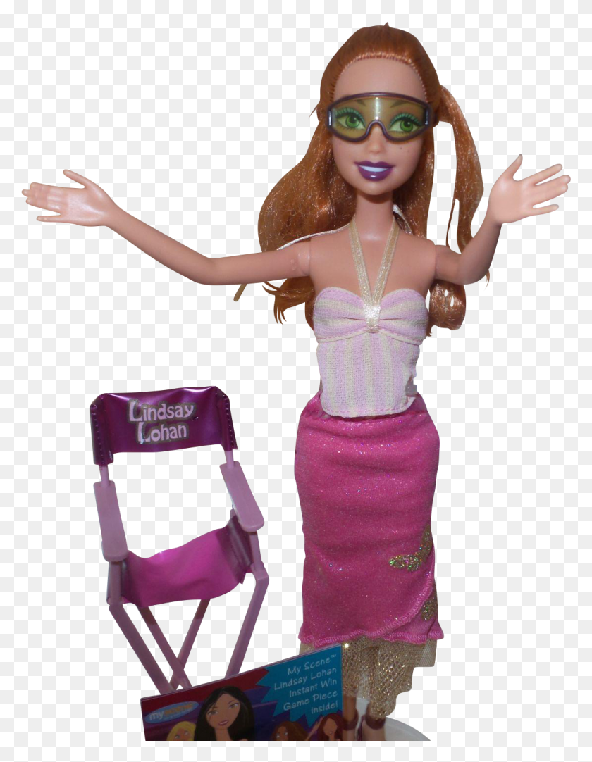 1111x1457 Vintage My Scene 39lindsay Lohan39 Doll With Chair Barbie, Toy, Figurine, Sunglasses HD PNG Download