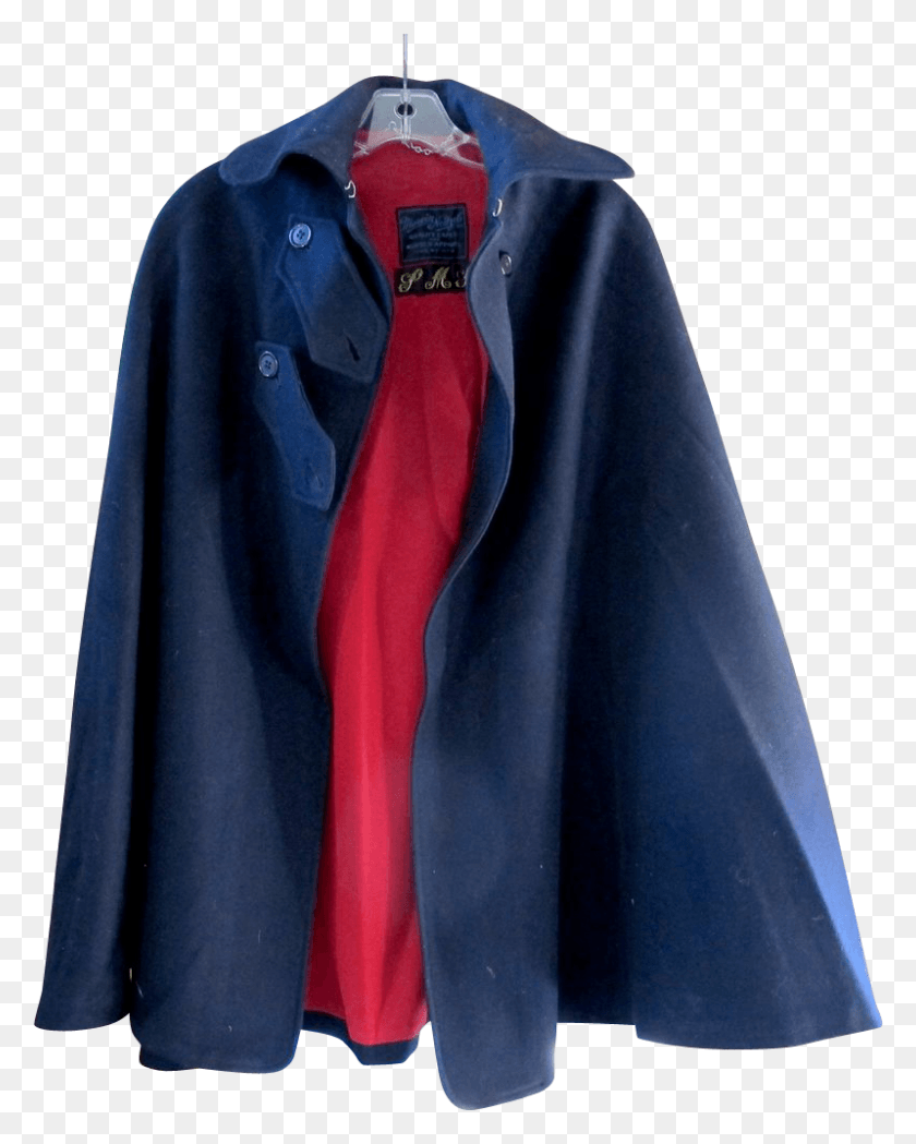 799x1014 Vintage Nurse39s Cape In Navy Blue Wool With Red Lining Cape, Clothing, Apparel, Tie HD PNG Download