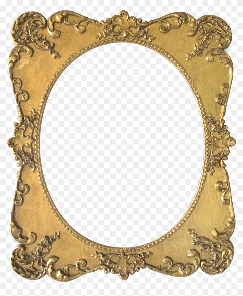 Vintage Oval Frame Ornate Gold Oval Frame, Photography Sticker PNG
