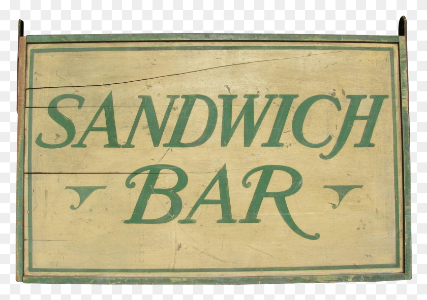 1872x1276 Vintage Painted Wooden Sandwich Bar Sign Found At Sandwich Bar Sign, Text, Alphabet, Handwriting HD PNG Download