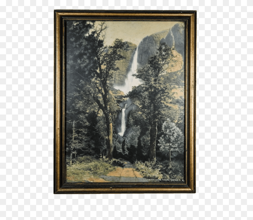 1001x861 Vintage Painting Of Waterfalls, Bird HD PNG Download