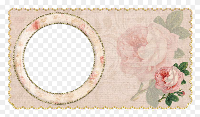 903x500 Descargar Png Marco De Fotos Vintage Rosa Fondo Transparente Rosas De Jardín, Alfombra, Flor, Planta Hd Png