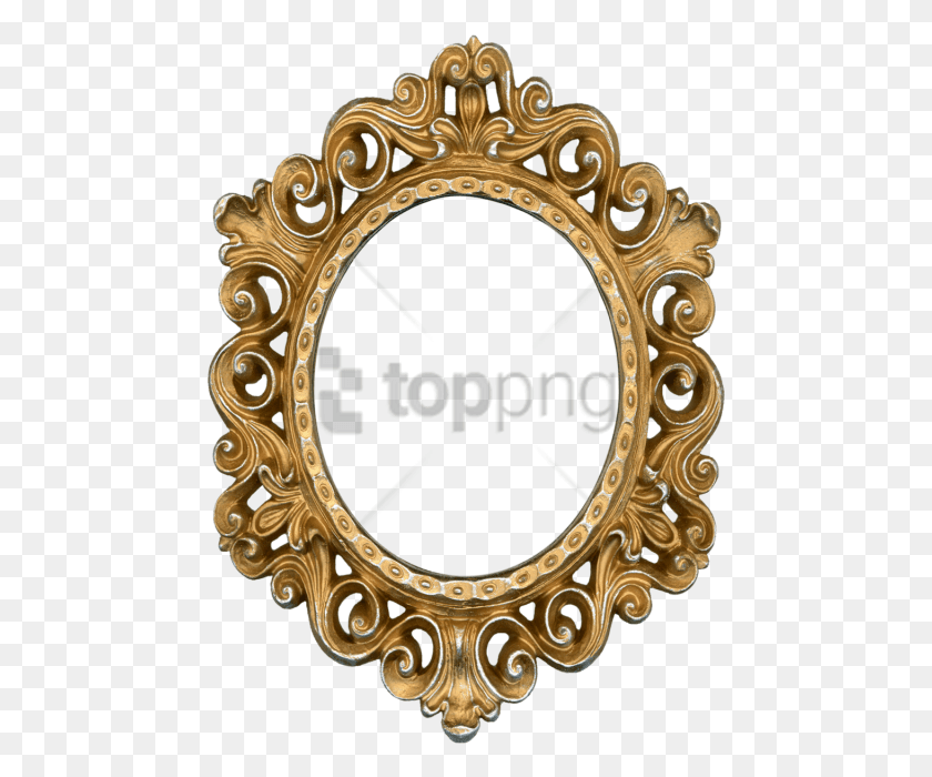469x640 Vintage Picture Frame, Gate, Oval, Gold HD PNG Download