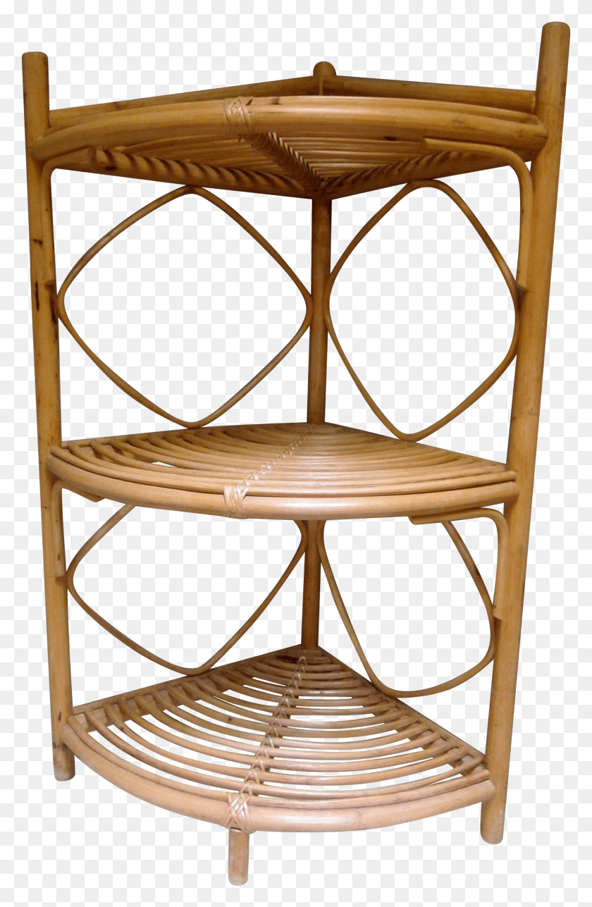 1550x2440 Vintage Rattan Bamboo Corner Shelf On Chairish Shelf, Chair, Furniture, Wood HD PNG Download