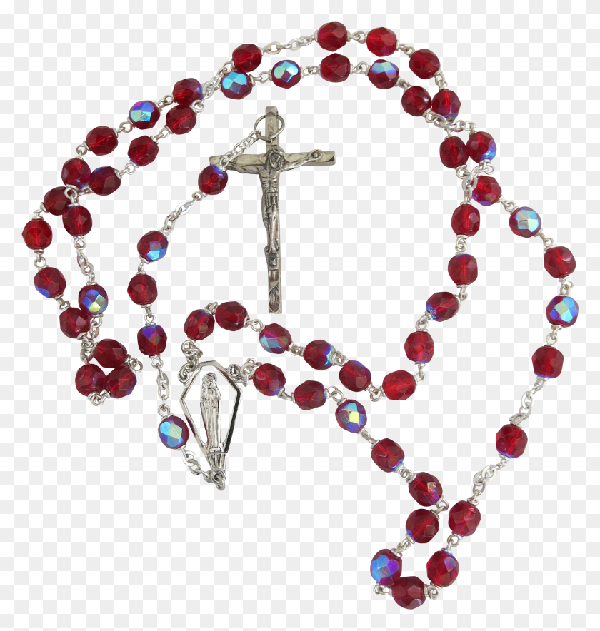 1872x1979 Vintage Red Aurora Borealis Rosary Beads Necklace, Bead, Accessories, Accessory Descargar Hd Png