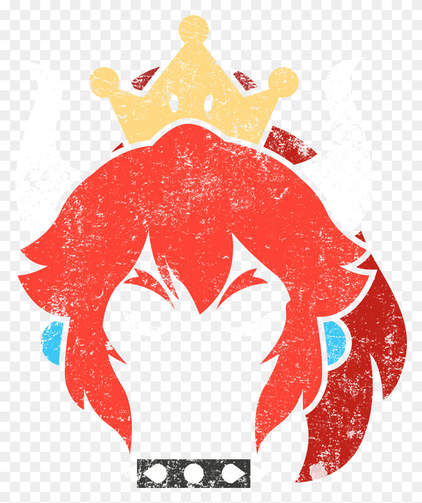3455x4173 Vintage Red Hair Princess Bowsette Red Hair Princess Illustration HD PNG Download