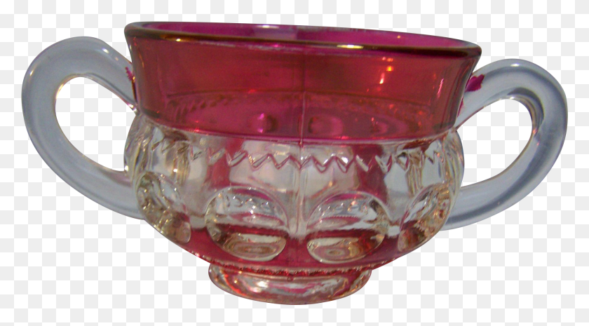 1822x947 Vintage Ruby Double Flashed Sugar In The Kings Crown Cup, Glass, Goblet, Bowl HD PNG Download