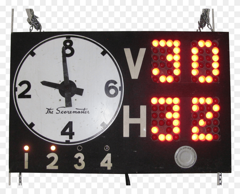 1820x1448 Vintage Scoremaster Basketball Scoreboard Lights Up Led Display, Clock Tower, Tower, Architecture HD PNG Download