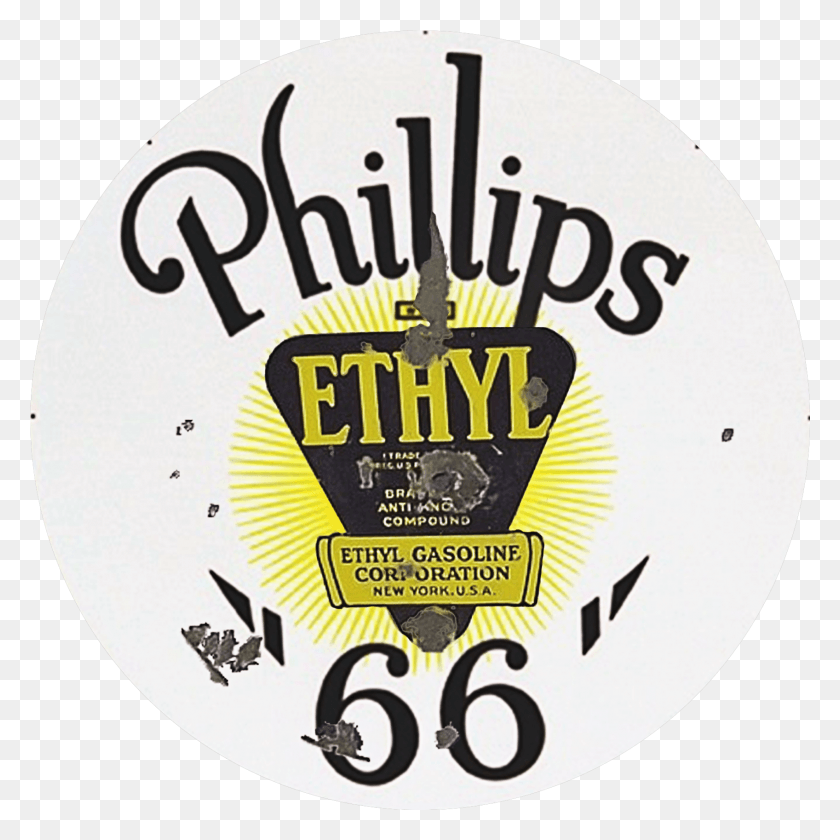 1696x1696 Descargar Png Letrero Vintage Philips 66 Ethyl Barnsdall, Etiqueta, Texto, Etiqueta Hd Png